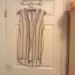 White Vertical Stripe Blouse